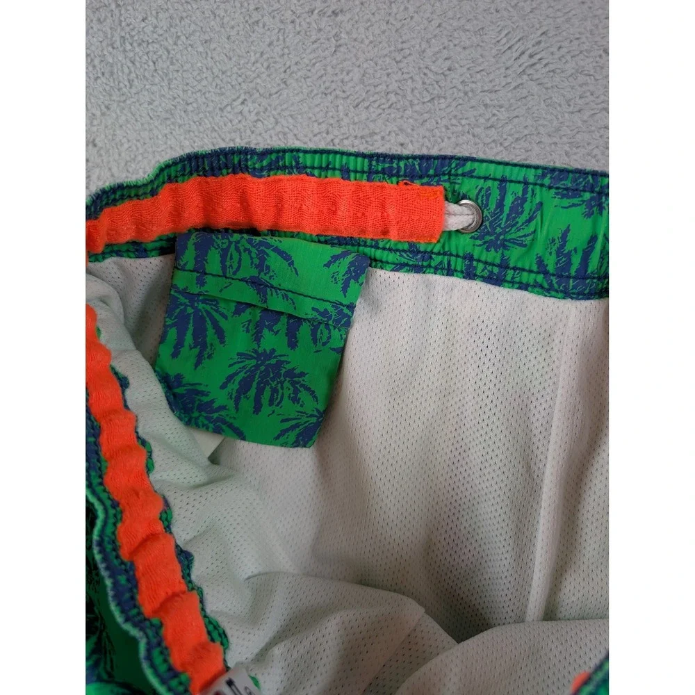 Superdry Classic Surfers Mens Swim Trunks Green Blue Palm Tree M30MO000F2 Medium